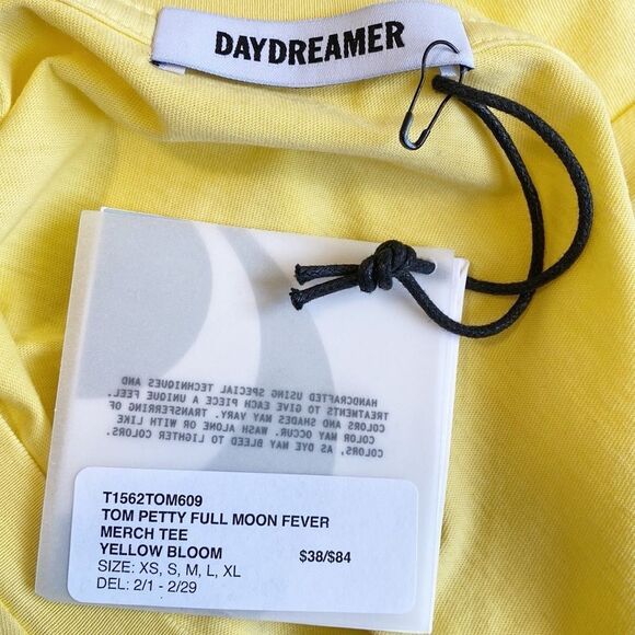 Daydreamer LA Tom Petty Full Moon Fever Merch Graphic Band Tee in Yellow Bloom - Picture 6 of 6